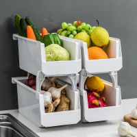 [COD] racks can be superimposed fruit and vegetable storage basket drawer plastic sundry multi-layer