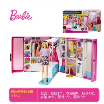  Barbie Doll and Dream Closet Set with Clothes and