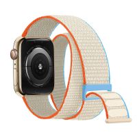 shuzhib Nylon Loop For Apple Watch Band 44mm 45mm 49mm 40mm 41mm 42mm 38mm Double tour Bracelet iWatch Series 7 8 3 4 5 6 Se Ultra strap