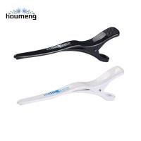 HOUMENG กิ๊ฟหนีบผมจระเข้พลาสติกสำหรับผู้หญิง6ชิ้น/เซ็ตสีขาวคลิปหนีบผมสำหรับทำผมยาวกันลื่นอุปกรณ์เสริมผมสีดำ