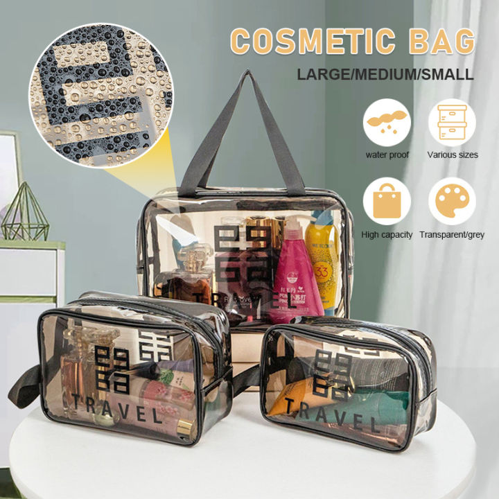 Transparent Cosmetic Bag PVC Women Zipper Clear Makeup Bags Beauty Case  Travel Make Up Organizer Storage Bath Toiletry Wash Bag