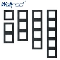 ▫○﹊ Wallpad Vertical Black Metal Hotel Home Aluminum Alloy Panel Frame For Switch Socket Only