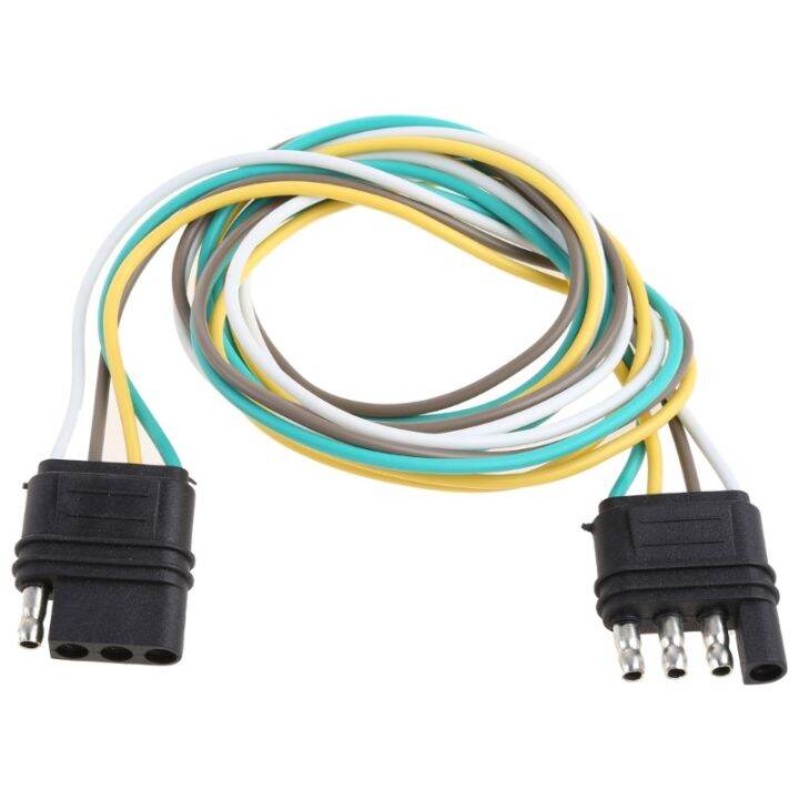 Truck Car Trailer Side Connector 4 Pin Plug Adapter Flat Wiring Harness ...