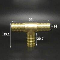 10 PCS 14mm Hose Barb Tee 3 Ways Splicer Brass Hosetail Fitting Adapter Coupling Water Fuel