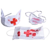 Bloody Mask Eye Patch หมวกชุดแม่บ้านชุดคอสเพลย์ Headwear สำหรับปาร์ตี้ฮาโลวีนสวม Carnival Headpiece Party Supplies