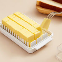 จานเนยพร้อมฝาปิดกันฝุ่น Butters Slice กล่องเก็บพลาสติกโปร่งใสชีส Crisper Separator Slicer กล่องเครื่องมือห้องครัว