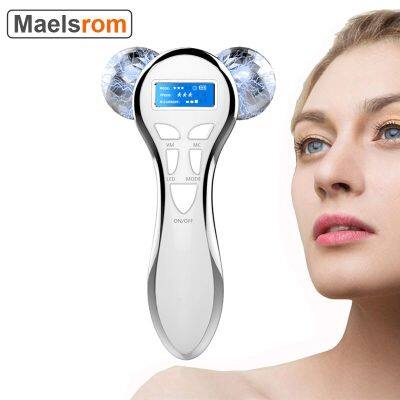 4D Microcurrent Facial Massager Roller USB Rechargeable&nbsp;Face Lift Beauty Roller Body Massage For Anti Aging Wrinkles Face Slim