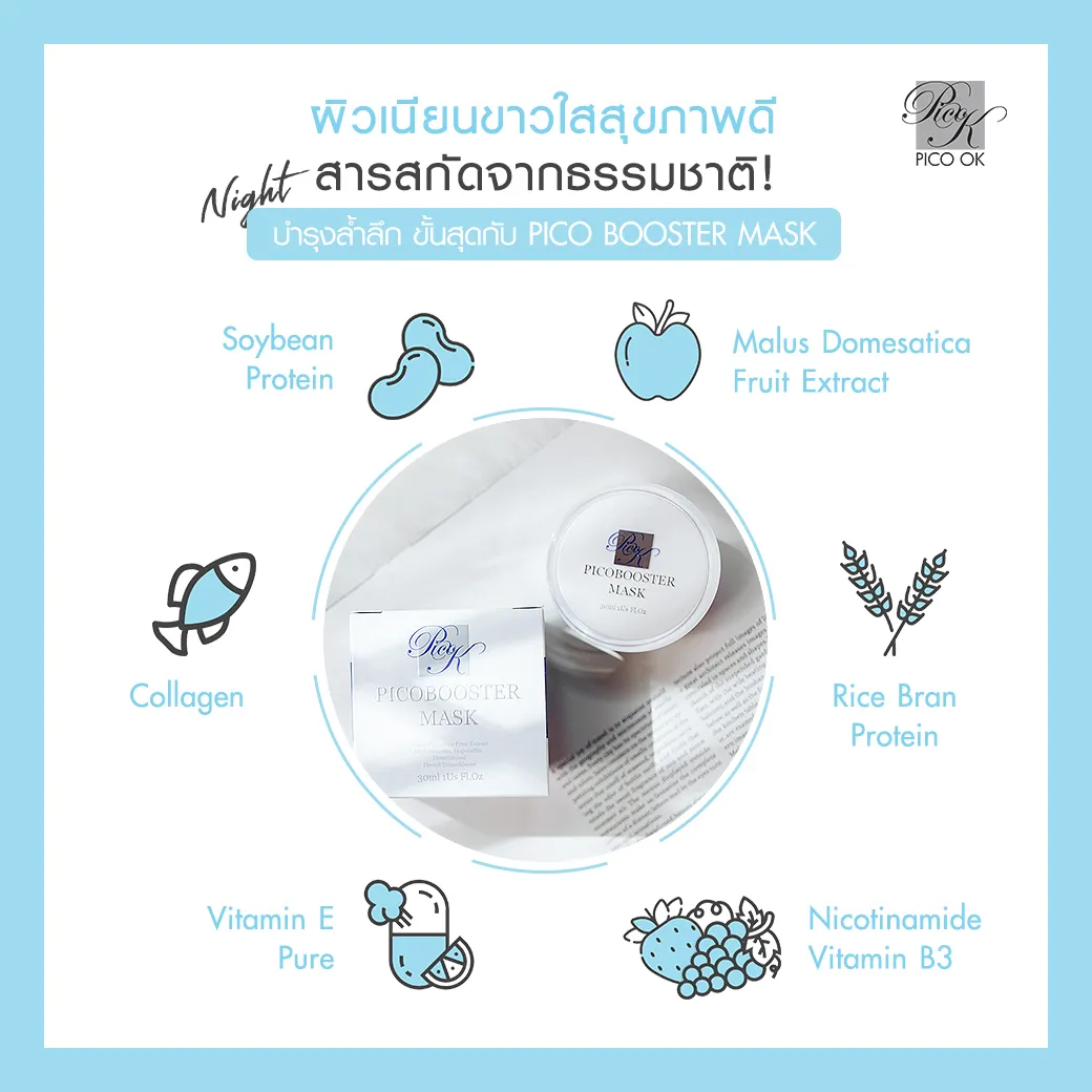PICO BOOSTER MASK 30ml. พิโกะ บูสเตอร์มาส์ก 30 มล. มาส์กหน้าขาว มาส์ก ...