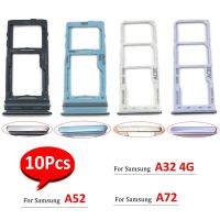 10Pcs，Original Dual Card SIM Card Slot SD Card Tray Chip Drawer Holder Adapter Repair For Suitable For Samsung Galaxy A32 4G A52 A72 With Pin