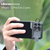 Ulanzi 5 in 1 Phone Lens Case Kit 20X Super Macro Lens CPL Fisheye Telephoto Lens for iPhone 11