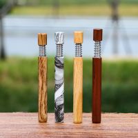 Hornet Spring Aluminum Alloy Tubes  Water Transfer Wood Grain Pattern Metal Tube With Wooden Storage And Fumar Rolling Tray Set Pipe Fittings Accessor