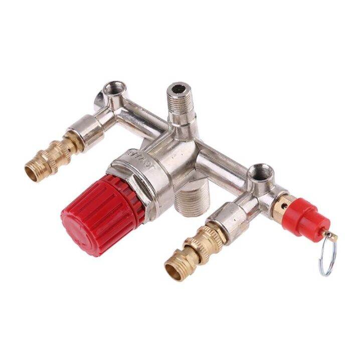 Double Outlet Tube Alloy Air Compressor Switch Pressure Regulator Valve Fitting Th 6024