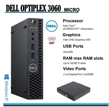 Dell OptiPlex 3060 Mini Pc Intel i5 8th Gen. 8GB RAM 1TB HDD Dual