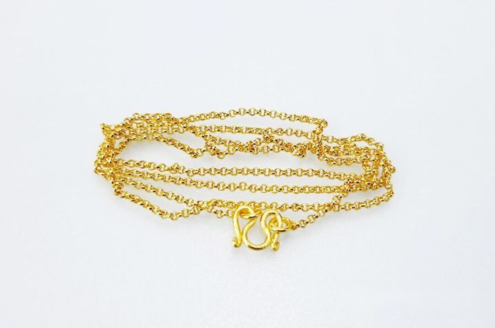 apata-jewelry-สร้อยคอครึ่งสลึง-ผ่าหวาย18นิ้ว-สร้อยทองเหลืองชุบทองแท้-เศษทอง-ชุบทอง-ทองปลอมไม่ลอกไม่ดำ-เศษทองแท้-สวยเหมือนแท้ทุกจุด