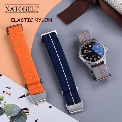 60s French Troops Parachute Bag Elastic Nylon Watch Strap 20mm 22mm Nylon Watchbands Mans Universal Smart Watch Fabric Wristband Nylon Watch band Replacement Watch Accessories Strap for Watch