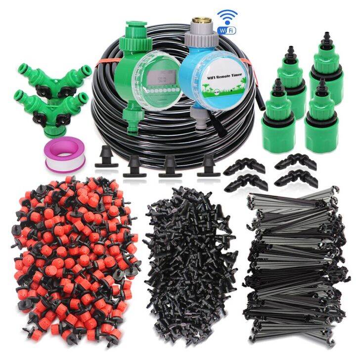 50M Smart Garden Watering System 4/7Mm Hose Adjustable Dropper Kit Self
