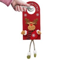 Door Knob Hanger Door Handle Hanging Decoration Christmas With Christmas Plush Doll Elk Christmas Door Hanging Pendants For Home