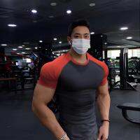 2023 Summer New Mens 3D Printing T-shirt Gym Elastic Sports Quick Drying Fashion Street Running Tight Clothing