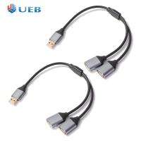 2 In 1สาย USB 1ชาย2 Dual USB ข้อมูลหญิงอะแดปเตอร์แปลงไฟพร้อมฮับ Y สายที่เป็นตัวแยกสายพ่วง