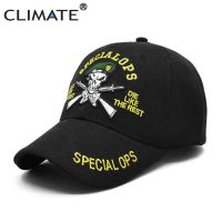 【KFAS Clothing Store】 CLIMATE Man Bone Skull หมวกเบสบอล Cool Black Forces Army Cap Cool Black Specialops BoneHats หมวกเบสบอล Army Style Men