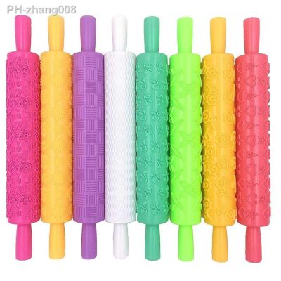 Rolling Pin Embossed Rolling Pins for Baking Fondant Cake Decoration Rollers Dough Roller Pastry Dough Flour Roller Kitchen Tool