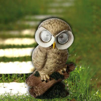 Garden Owl Solar Powered LED Light Resin Owl Statue Patio Lawn Yard Ornaments Lamp Outdoor Landscape Street Solar Lighting