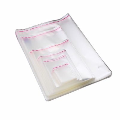100 Transparent Self Sealing Small Poly OPP Plastic Bags Jewelry Gift Packing Self Adhesive Cookie Candy Package Cellophane Bag