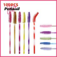 PETINAIL 100ชิ้นขนตา Kuas Rias ต่อขนตาเครื่องมือเครื่องสำอางแต่งหน้าแปรงปัดขนตาหวีคุณภาพ Applicator แปรงคิ้วขนตาเครื่องสำอาง