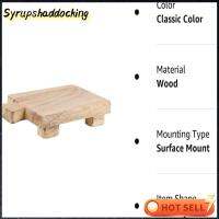SYRUPSHADDOCKING ม้านั่งเฟอร์นิเจอร์ไม้โคลเลียร์ธรรมชาติขนาด8.665.9นิ้วฐานที่วางสบู่ไม้เคาน์เตอร์ที่สร้างสรรค์จานรองสบู่ห้องน้ำ