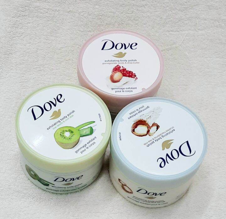 READY STOCK *DOVE* Ice Cream Exfoliating Body Polish Seeds Scrub 298g