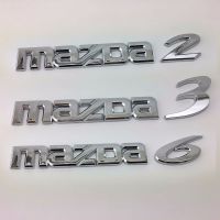 สติกเกอร์ด้านหลังรถสัญลักษณ์ลำต้นสำหรับ MAZDA 2 3 6 Logo Huruf ป้ายด้านหลังตกแต่ง3D สีเงินสำหรับ MAZDA2 MAZDA3 MAZDA6