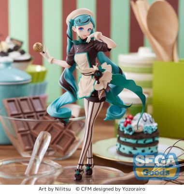 ZZOOI In Stock  Original SEGA Vocaloid Hatsune Miku Pastry Maker 21CM PVC Anime Figure Action Figures Collection Model Toys