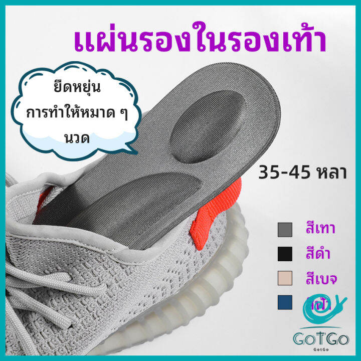 gotgo-แผ่นรองเท้า-แผ่นเสริมรองเท้า-เพื่อสุขภาพ-ลดอาการปวด-ตัดขอบได้-insole-สปอตสินค้า