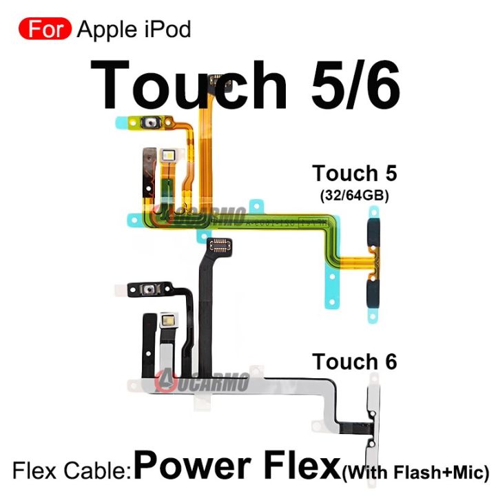 1ชิ้นสำหรับ-ipod-touch-5-6-5th-6แสงแฟลช6มาพร้อมกับไมโครโฟนพร้อมอุปกรณ์เปิด-ปิดเสียงสายเคเบิลงอได้ซ่อมแซม