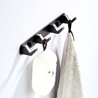 ☌♗❀ Black 4 Coat Hook Wall Mounted Brass Kitchen Bathroom Towels Bag Hat Clothes Key Robe Hooks Holder Wall Hanger Bath Accessories