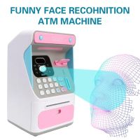 Cash Box Electronic Piggy Bank Auto Scroll Paper Banknote Money Boxes ATM Machine Simulated Face Recognition Gift for Kids