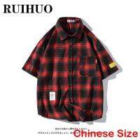 ♦️ กระโปรงหน้าร้อนเสื้อผ้าฮาราจูกุเสื้อฤดูร้อนผู้ชายลายสก็อต22-23 RUIHUO สำหรับผู้ชายแฟชั่นขนาดประเทศจีน4XL ฤดูร้อนของมาใหม่สินค้าตามสั่ง