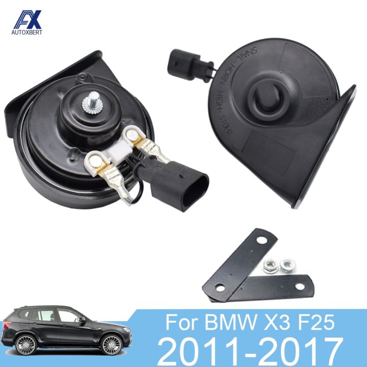 loud-กันน้ำ-high-low-tone-snail-horn-สำหรับ-bmw-x3-f25-2011-2012-2013-2014-2015-2016-2017-12v-110-125db-410510hz-dual-tone