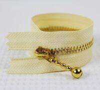 ■✟ Free shipping 10pcs/lot 15cm beige yellow 3 gold teeth zipper droplets zipper head copper zipper wallet zipper