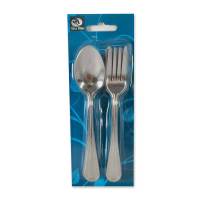 ทวินฟิช ช้อนส้อมลายจุด หนา 2.5 มม. แพ็ค 6 คู่ : Twin Fish Fork-Spoon 2.5 mm. x 6 Pairs