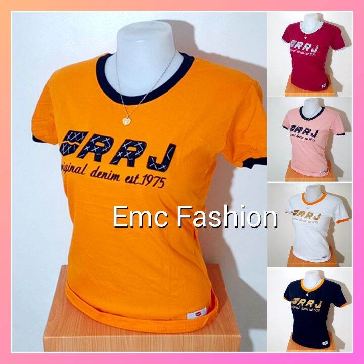 RJS1120 Emc Fashion Ladies Cut Overrun TShirt For Women Embroidered