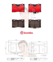 P28 086C ผ้าเบรก F (แท้ BREMBO รุ่น Ceramic) HONDA รถนอก Acura RL ปี2005-2012