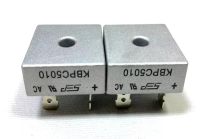 ไดโอด ไดโอดบริดจ์ 2 ชิ้น 50A 1000V รุ่น KBPC5010 Bridge rectifier diode ทำหน้าที่เรียงกระแสแปลงไฟ AC เป็นไฟ DC จ่ายไฟให้กับอุปกรณ์อิเล็กทรอนิกส์ทั่วไป