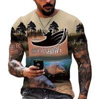 2023 Summer Fashion 3d Printing Outdoor Fishing T-shirts For Men Short Sleeve Casual Fish Tops Oversized Tees Shirt Men Clothing