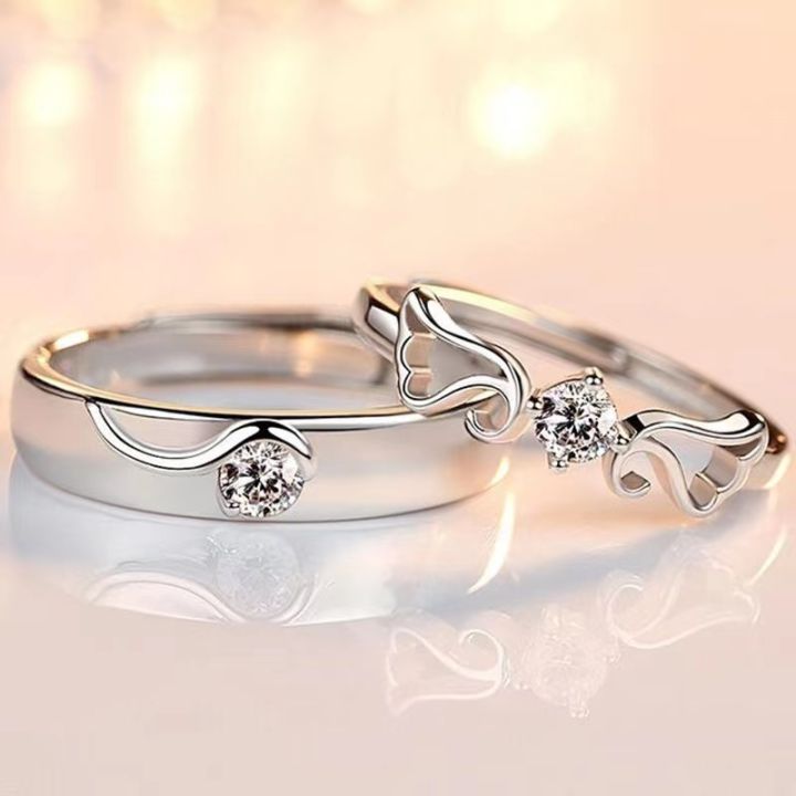 KBL jewelry Valentine 925 Italian silver Angel wings Couple ring ...