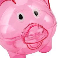 3X Cute Plastic Pig Clear Piggy Bank Coin Box Money Cash Saving Case Kids Toy Gift