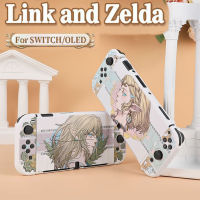 Zelda ธีม Nintendo Switch/เคสป้องกัน OLED/Lite เคสแบบพกพากล่องใส่การ์ดฝาครอบกันฝุ่นลิงก์ CP &amp; อุปกรณ์เสริมกรอบจอยควบคุมเกมเจ้าหญิง