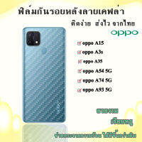 สินค้าพร้อมส่งจากไทย ..ฟิล์มกันรอยหลังมือถือลายเคฟล่าใส Oppo A15 / A35 /A5s /A54 5G /A74 5G/A93 5G/A9 2020/A11/A11x/F7/reno4pro/reno5pro/F11pro