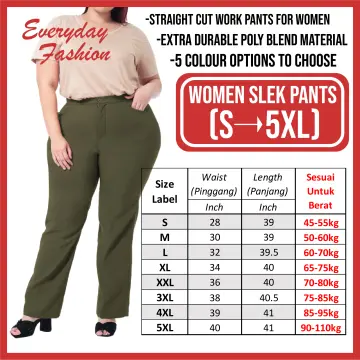 S-7XL) Extra Plus Size Stretchable Long Pants / Seluar Slek Wanita / Jumbo  Seluar Slek / Plus Size / Women Legging