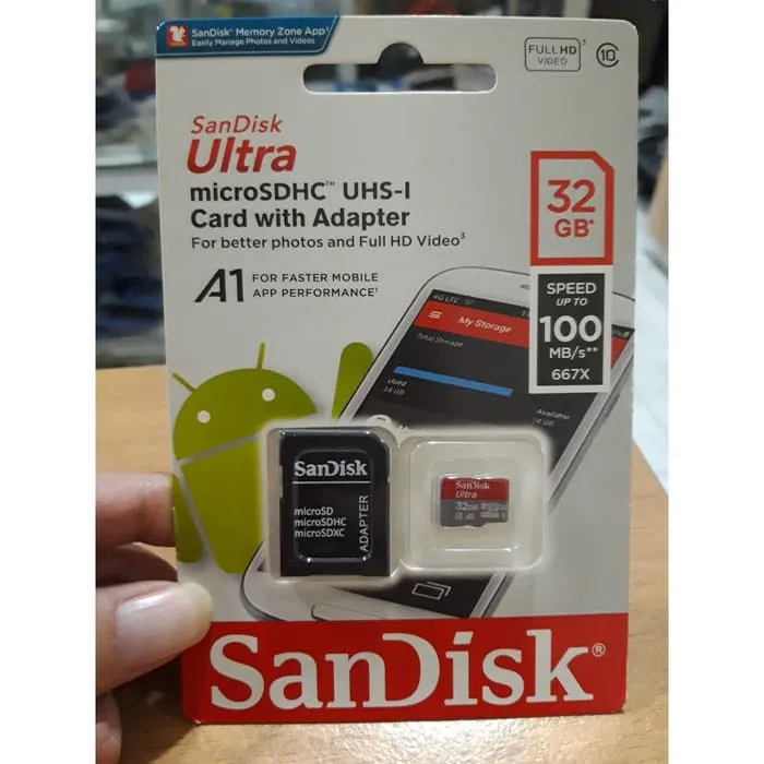 MEMORY MICRO SD CARD SANDISK ULTRA 32GB CLASS 10 KELAS 80 MMC SDHC ORI - Micro sd